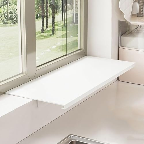 Agrandissez votre espace avec l'étagère d'extension de rebord de fenêtre magnétique– Sans perçage, en acier carbone durable for cuisine et salle de bain(White,60x15cm)