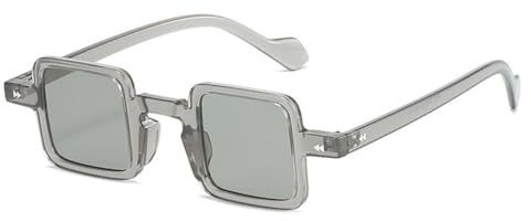 Retro små solglasögon för kvinnor klara godis färg lins trendiga män solglasögon tonade nyanser UV400, grågrå, en storlek 2026