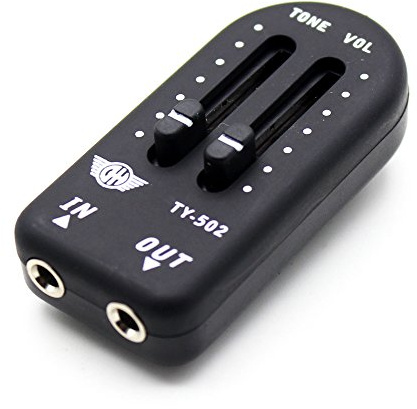 POENVFPO KQ-2 Piezo-Tonabnehmer mit Lautstärkeregler und Stimmgerät für Gitarre, Violine, Banjo, Mandoline, Ukulele, Inklusive Audiokabel, Empfindliche Tonaufnahme