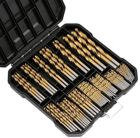 99-tlg. Metallbohrer Set-Stahlbohrer Set in 14 Größen von 1.5 mm bis 10 mm. HSS Bohrer Set Mit Mauerwerks-und Brad-Point-Bits für Metall, Holz, Kunststoff, Ziegel und Beton