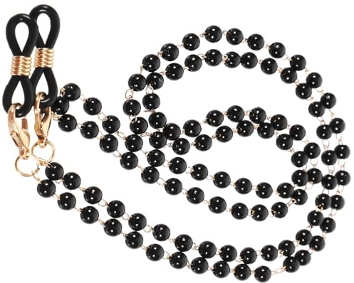 MOBUTOFU Catena per Occhiali in Metallo Elettroforesi Nera Cordino Anti-Smarrimento per Occhiali da Sole e Accessorio Resistente e Portatile per Donna