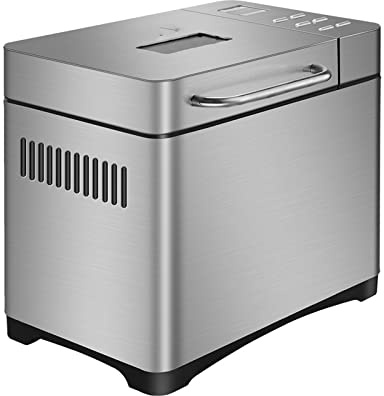 TVAFEDS Bread Maker Bread Maker Stainless Steel Automatic Machine With 3 Loaf Sizes Fruit Nut Dispenser(UK)