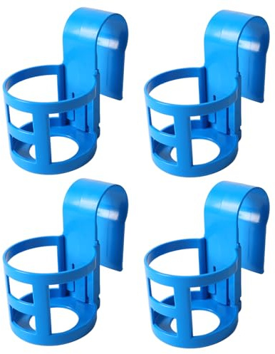 DriKou Portavasos para Piscina, Evita derrames, Soporte para Bebidas Junto a la Piscina, Accesorios para Piscina sobre el Suelo, para rieles Superiores Redondos de Barra de Piscina (4Pcs, Round)