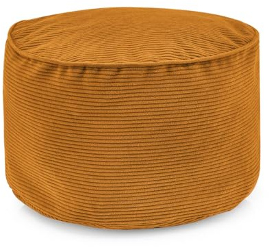 LUMALAND Comfort Line Pouf Feincord | softes Indoor Cord Sitzkissen - als Sitzsack Erwachsene oder Sitzsack Kinder | Hocker 25x45cm, 50L | 3in1 Bean Bag - kompakter Sitzpouf, Tischchen oder Fußschemel