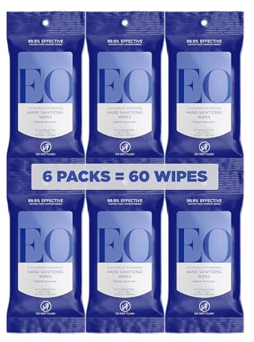 EO, Hand Sanitizer Wipe Lavender Pop Organic, 10 Count, 6 Pack