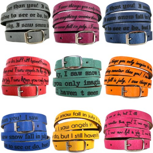 area17 Lederarmband mit Gravur Wickelarmband 70 cm Color Farbauswahl mit Schnalle Armband mit Wunsch Gravur