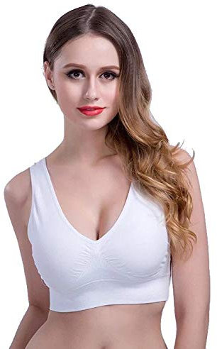 Boolavard New Seamless Sports Style Bra Crop Top Vest Comfort Stretch Bras Shapewear (as8, Alpha, l, Regular, Regular, White)