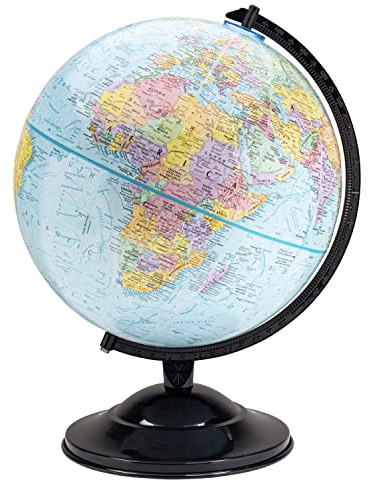 Replogle Globe - Educational Raised Political Relief & Mountains Ranges, Showcases Ocean Currents with 2023 Country Lines - Perfect for a Classroom, Home or Office - 12” Blue Ocean Globe & Black Base