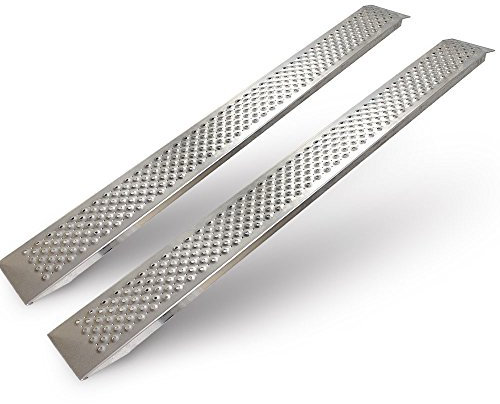 MS Point 2X Alu Auffahrrampe/Verladerampe/Auffahrschiene 200kg / 2m Aluminium Silber