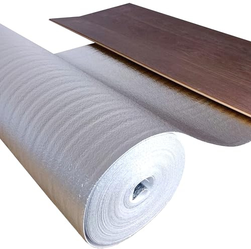 uficell® Impact Sound Insulation ALU [25 m²] - Mousse PE avec pare-vapeur d’aluminium - Epaisseur: 2 mm - Isolation acoustique - Parfait pour les sols stratifiés et parquetés