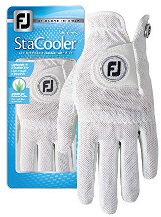 FootJoy Women's StaCooler Golf Glove, Pearl Medium/Large, Worn on Right Hand