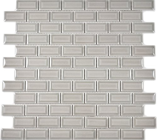 Mini Metro Subway Mosaik Fliese Keramik grau Brick Bond Diamond steingrau für WAND BAD WC DUSCHE KÜCHE FLIESENSPIEGEL THEKENVERKLEIDUNG BADEWANNENVERKLEIDUNG WB26-0204