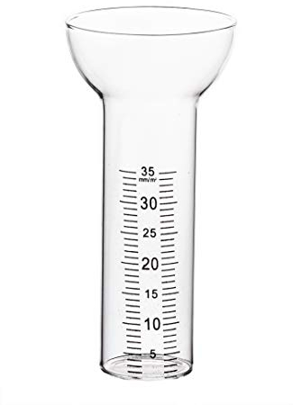 BigDean Regenmesser/Niederschlagsmesser - Für 1-35 mm Messungen - Einfach abzulesen - Qualität aus Glas - Perfekt für das Messen von Niederschlagsmenge