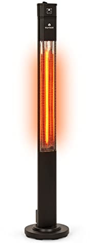 Klarstein Stufa Elettrica Basso Consumo, Colonnina per Interno ed Esterno 2000W, Termosifone Pannello Radiante Infrarossi, Stufetta Con Oscillazione, IP44, No CO2