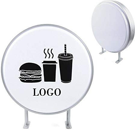24'' Led Double Sided Outdoor Advertising Projecting Light Box Sign, Waterproof Round Light Advertising Board Sign Billboard For Printed Illuminated Sign