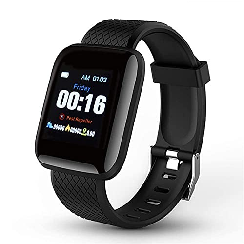 Gmjay Reloj Multifuncional con Pulsera Deportiva Repelente de Mosquitos Inteligente para Niños y Adultos,Black