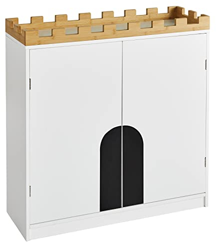 SoBuy KMB44-W Kinder Kommode Kinderregal Kinder Bücherregal Spielzeugregal Aufbewahrungsschrank für Kinder Kinderschrank Kinderzimmerregal im Schlossdesign BHT ca.: 86x87x30cm