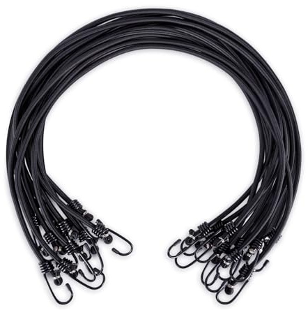 WeFine Pack of 10 Bungee Cords with Hooks Weatherproof & UV-Resistant Bungee Straps Heavy Duty Elastic Bungee Ropes for Caravan Camping RVs Trunks Luggage Racks
