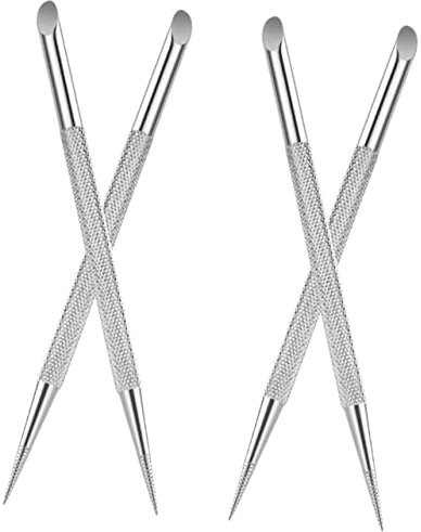 Mobestech 4 Pz Spacciatore Per Nail Art Strumento Per La Pulizia Delle Strumento Per Rimuovere Le Cuticole Attrezzi Unghie Raschietto Per Smalto Acciaio Inossidabile Più Pulito Metallo