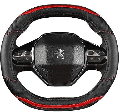 AMENAS Auto Lenkradbezug, für Peugeot 5008 Anti-rutsch Atmungsaktives Lenkradbezug Haltbarkeit Auto-Lenkradschutz Männer Frauen Zubehör,A