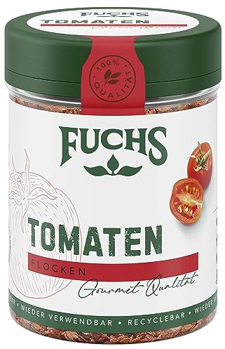 Fuchs Gewürze - Tomaten Flocken - Gewürz für Ofenfeta oder tomatigen Geschmack in Saucen - natürliche Zutaten - 40 g in wiederverwendbarer, recyclebarer Dose