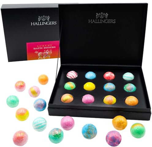 Hallingers Luxury Bath Bombs - Orange - 12er Badebomben-Geschenk-Set mit zwölf Bathbombs (Set) - Geschenkideen Weihnachten & Geschenke Adventskalender | Glückwunsch Glückwünsche Neues Zuhause