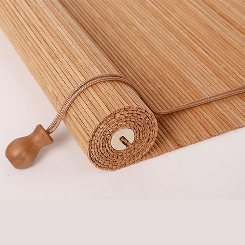 ZHUOZ1T Bambusrollo Retro Raffrollo Natur Holzjalousine,Sonnenschutz Sichtschutz Rollo,60% Blickdicht Verdunkelungsvorhänge,Seitenzugrollo Für Fenster und Türen,Anpassbar,Breite×Höhe (100cm x 100cm)