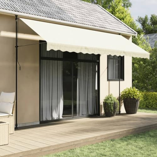 Home & Garden Artikel - Ausziehbare Markise Creme 400x150 cm Stoff und Stahl