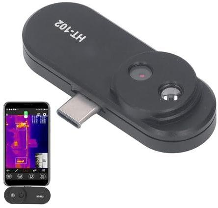 Termocamera per Smartphone USB C con Connettore Integrato Regolabile - Visualizza Problemi Invisibili, Risoluzione Immagine IR 32x32, Intervallo di Temperatura -20 °C-300 °C