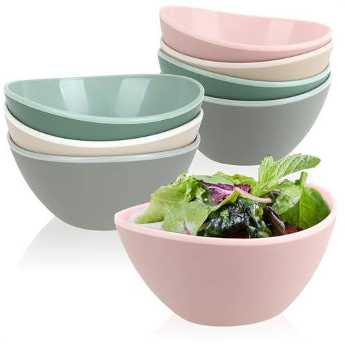 com-four® 8x ciotole in plastica da 330 ml - contenitore riutilizzabile - ciotole per snack in plastica - ciotole per gelato infrangibili - piatti da campeggio per picnic, buffet [la selezione varia]