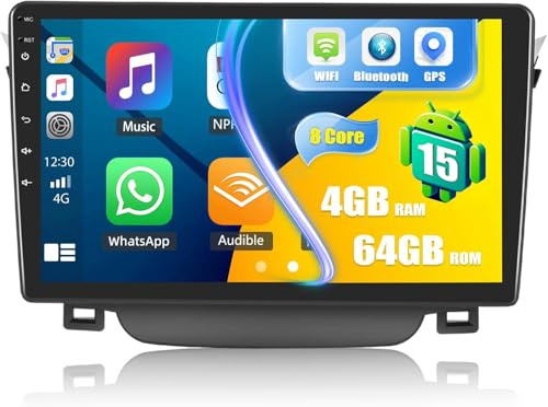 4G+64G 8 Core CAMECHO Android 15 Autoradio mit Navi für Hyundai I30 2011-2015 mit Navi Carplay Android Auto Wireless, Doppel Din Radio mit 9 Zoll Bildschirm,Mirror Link RDS/FM Bluetooth 5.0+DSP