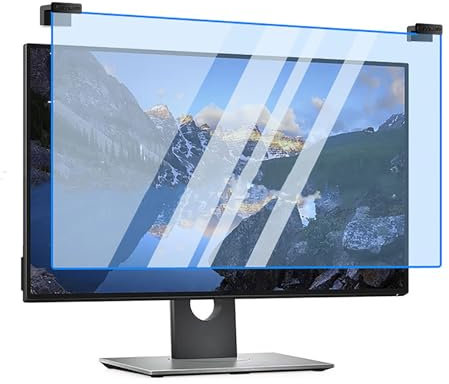 Guoyoocc Hanging Filtro Anti Luce Blu per 12.5-27 Pollici Monitor,Protezione Antiriflesso per Occhi Anti-UV Anti Luce Blu,Blocca la Luce Blu da 380 a 480 NM. Adatto per Monitor LCD,TV e PC