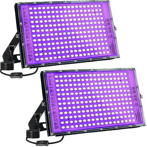 MEIVIYA Faretto LED da esterno 2Pack 300W LED UV Luce Nera 395nm Proiettore Impermeabile Con Spina For Glow Party Halloween Decor Stage Dance BlackLights