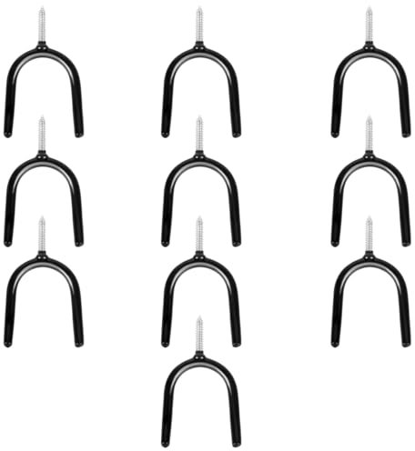SEIWEI 10Pcs Black Screw in Hooks Metal Y-Shaped Hook Heavy Duty Wall Mount Tool Holders for Garage, Shed, Workshop, Garden, Home