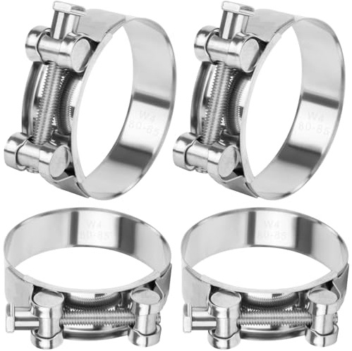 ENUTROF Gelenkbolzenschelle Edelstahl Gelenkbolzen 80-85MM Schelle 4STK Set | Auspuffschelle Motorrad Schlauchschellen Spannbackenschellen Auspuff Schellen 304 Edelstahl (80-85mm)