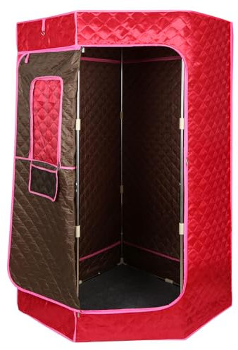 Sauna a vapore portatile, 3L sauna pieghevole cabina 1500 W, con telecomando e 1 strumento di fumigazione, per le terme di sauna tenda a casa grande spazio, 90 x 90 x 180 cm, 3L rosso