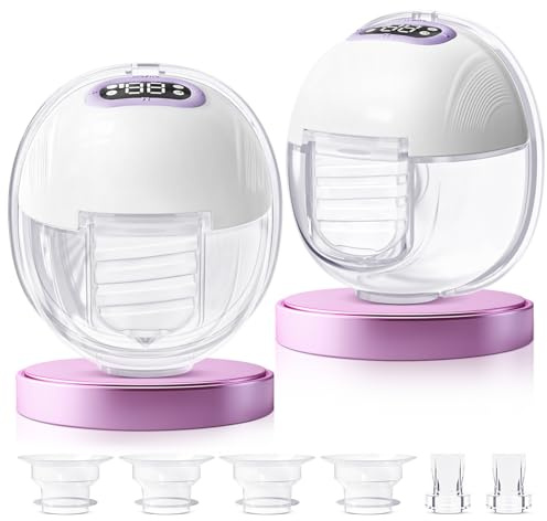 Seseno Milchpumpe Elektrisch, Tragbare Elektrische Doppelmilchpumpe, Doppelt Abgedichteter Flansch Mit 4 Modi 9 Stufen, LED-Anzeige, Freihändig Elektrische Milchpumpe mit 19/21mm Flanschen, Weiß