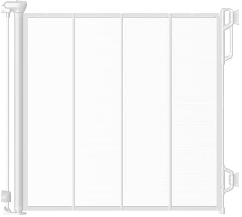 SPACEANY Reinforced Retractable Baby Gate or Mesh Dog Gate,Easy to Use for Stairs, Doorways, Hallways, Indoor, Outdoor, Wide Pet Gate 33.5 Tall, Extends to 45 Wide, White