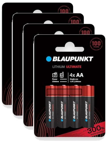 BLAUPUNKT Lot de 4 x 4 Piles AA LR6 Lithium Ultimate Idéale Appareils Photo