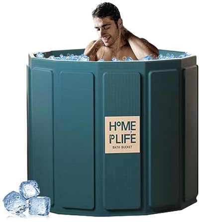 Simcat Portable Bath Tub for Adults,Portable Ice Bath tub for Cold Water Therapy Training,Foldable Cold Plunge Tub for Recovery (70x65cm,Bathtub)