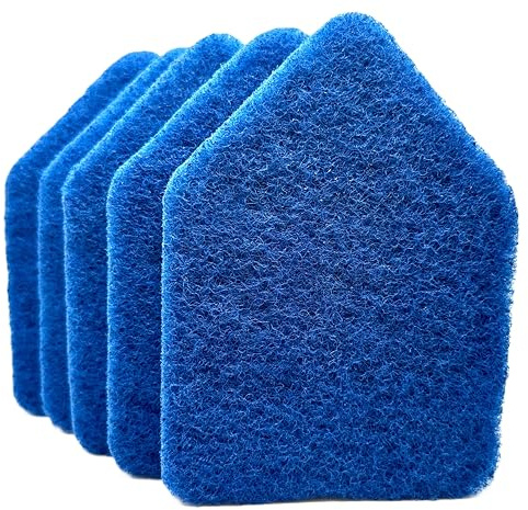 Blue High-Power Scrub Scouring Pads, Fit Extendable Tub Tile Scrubber Brush | 5 Pack Scrub Pads Refill Replacement Pads for Cleaning Bathroom Kitchen Toilet Tile, Compatible Fit Moku, Yocada, Cleanhome