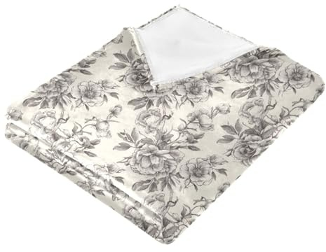 Cobija victoriana con diseño de flores para sala de estar, manta suave para sofá, mantas y mantas de 50 x 60 pulgadas