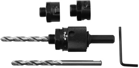 MoSundi Ouvre-trou avec poignée hexagonale à dégagement rapide - Perceuse manuelle avec alliage de dureté ultra élevée pour enlever le noyau du bois, 145 mm x 63 mm, noir