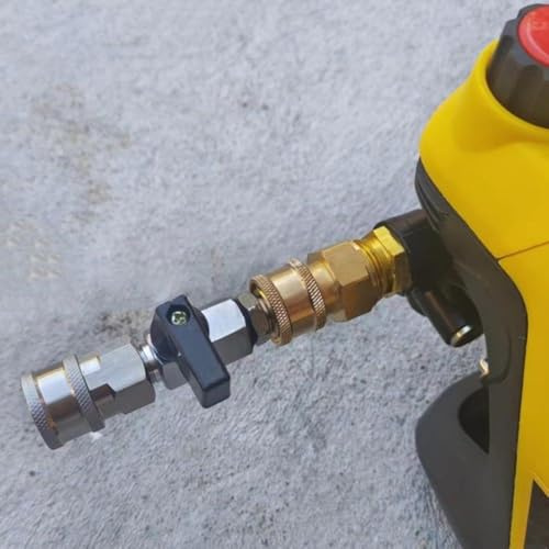 Hosrivae Kit de válvula de bola para lavadora a presión, acero inoxidable, conexión rápida de 3/8 o 1/4 pulgadas y compatible con NPT, control de encendido/apagado a prueba de fugas para limpieza al