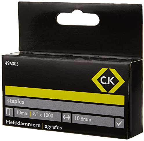 C.K Klammern für Heftapparat | Tacker | verzinkt | 10,5 x 10 mm | Inhalt 1.000 Stück | 496003