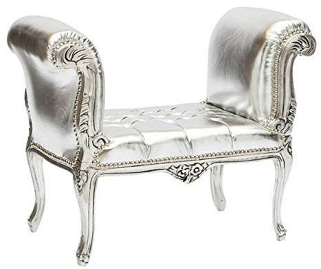 Way Home Store Divanetto panchetta barocco stile francese Luigi XVI argento