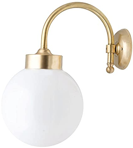 Licht-Erlebnisse Außenwandleuchte VERIA aus Messing E27 stilvoll wetterfest IP43 Hoflampe Terrassenlampe Wand Haus