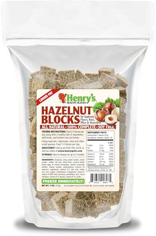 Henry's Hazelnut Blocks - Nutritionally Complete Food for Squirrels, Flying Squirrels, and Chipmunks, 11 Ounces