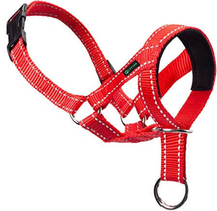 Hundhuvudhalsband Med Reflekterande Rem, Färgrik Head Halter Halsband För Hundar, Justerbart Och Lättkontrollerat, För Små Medelstora Och Stora Hundar (S, Svart)