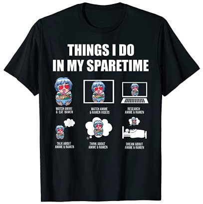 In meiner Sparetime Uhr Anime & Eat Ramen Anime T-Shirt